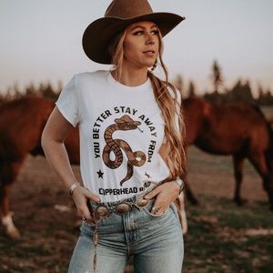 You better stay away from copperhead Road graphic women’s T Western RODEO HIPPIE